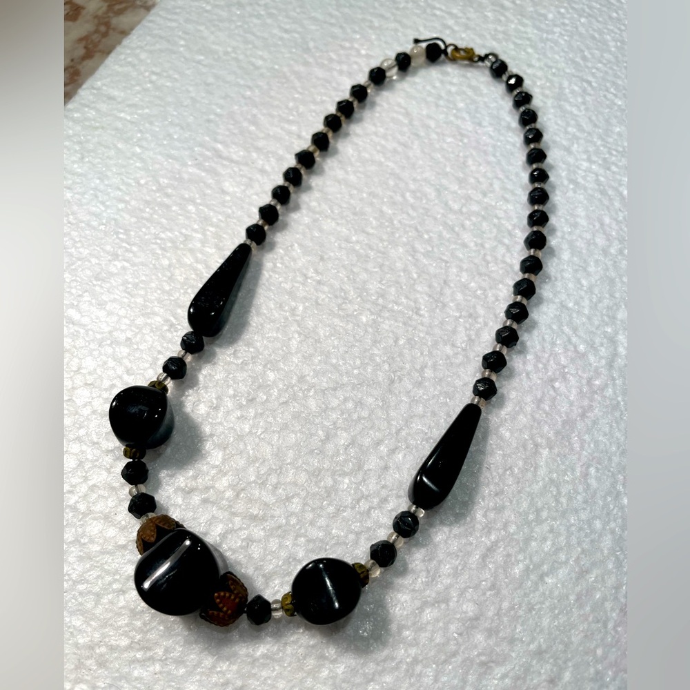 Vintage Black Chocker with Small Crystal Beads
